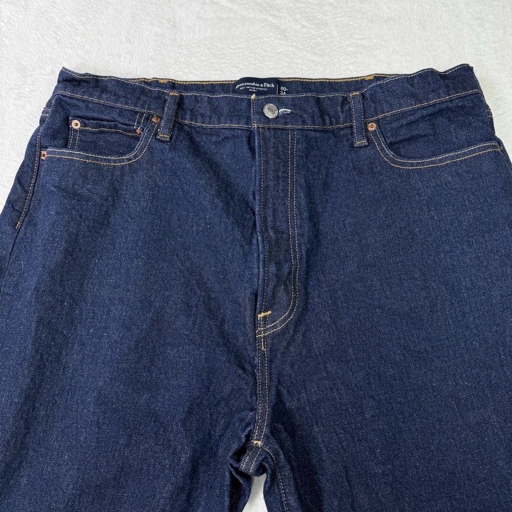 Abercrombie & Fitch Men's Vintage Stretch Baggy Jeans 40x34 (38x32) Wide Leg